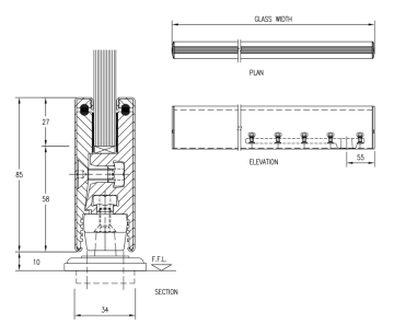 Bottom Rail with Floorspring Insert