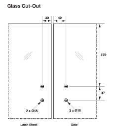 Semi Frameless Spring Hinge Kit - Glass to Glass