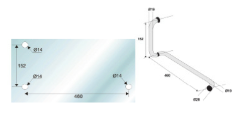 Shower Door Handle with Towel Holder 304 SS