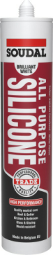 Soudal All Purpose Neutral Cure Silicone Glass & glazing, Mould resistant, Water potable, Food safe (Minimum order qty 12 cartridges)