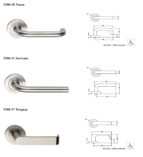 Dorma 8300 Round Rose Furniture / Levers