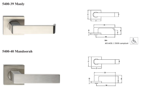 Dorma 5400 Square Rose Furniture / Levers 