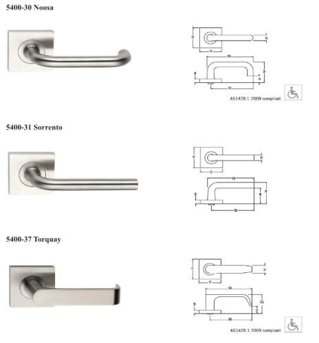 Dorma 5400 Square Rose Furniture / Levers 