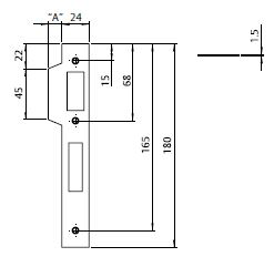 Optimum Hinged Door Lock Strike, Non Handed, Satin Stainless Steel