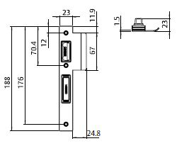 Optimum Hinged Door Lock Strike & Strike Box, Handed, Satin Stainless Steel