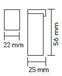 25mm SQ x 56mm, Wall Mount