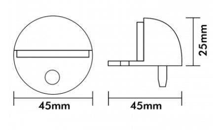 Diam 45, Half Moon, Floor Mount