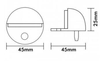 Diam 45, Half Moon, Floor Mount