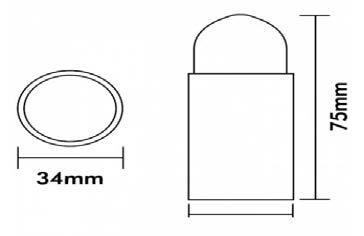 Diam 34x75mm, Wall Mount