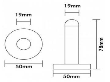 Diam 50 Base, Diam 19x78mm, Wall Mount