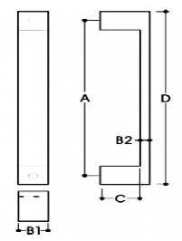 Rectangular Straight Handles 304 Grade Stainless Steel