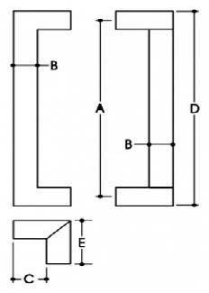 Square Offset Handles 316 Grade Stainless Steel