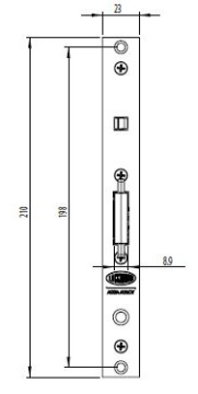 Lockwood Optimum Sliding Door Lock, Brushed Stainless Steel Faceplate